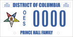 DC DMV Tag Prince Hall Order of the Eastern Star