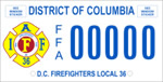 DC DMV Tag DC Fire Fighters Local 36