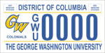 DC DMV Tag The George Washington University