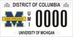 DC DMV Tag University of Michigan