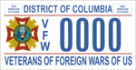 DC DMV Tag Veterans of Foreign Wars of US
