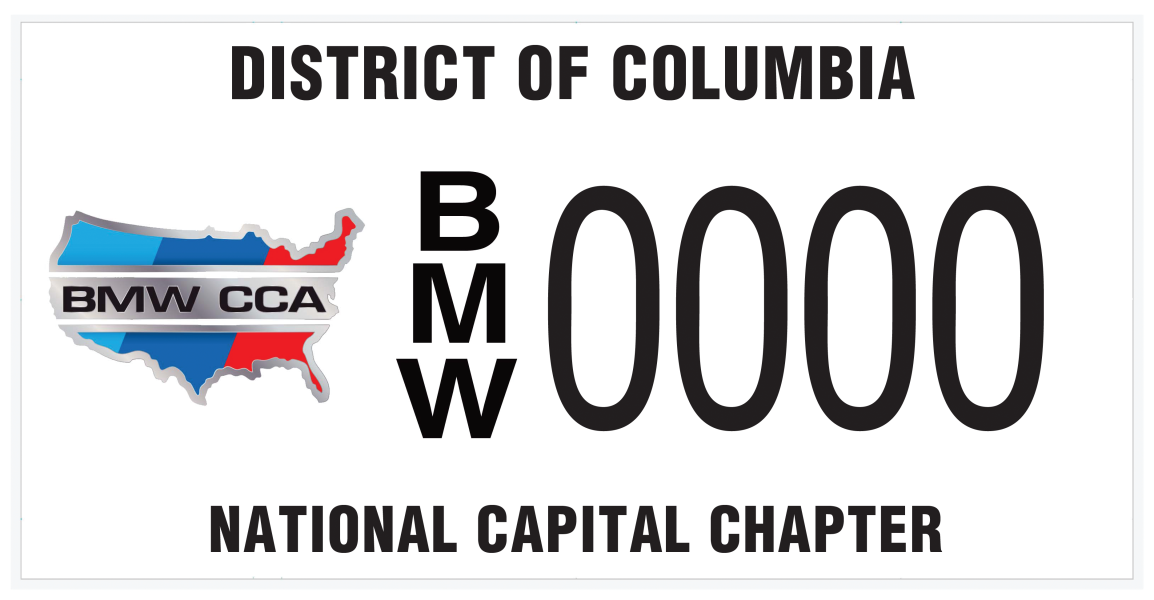 BMW National Capital Chapter Vehicle Tags
