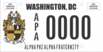DC DMV Tag Alpha Phi Alpha