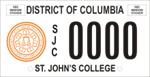 DC DMV Tag St John’s College