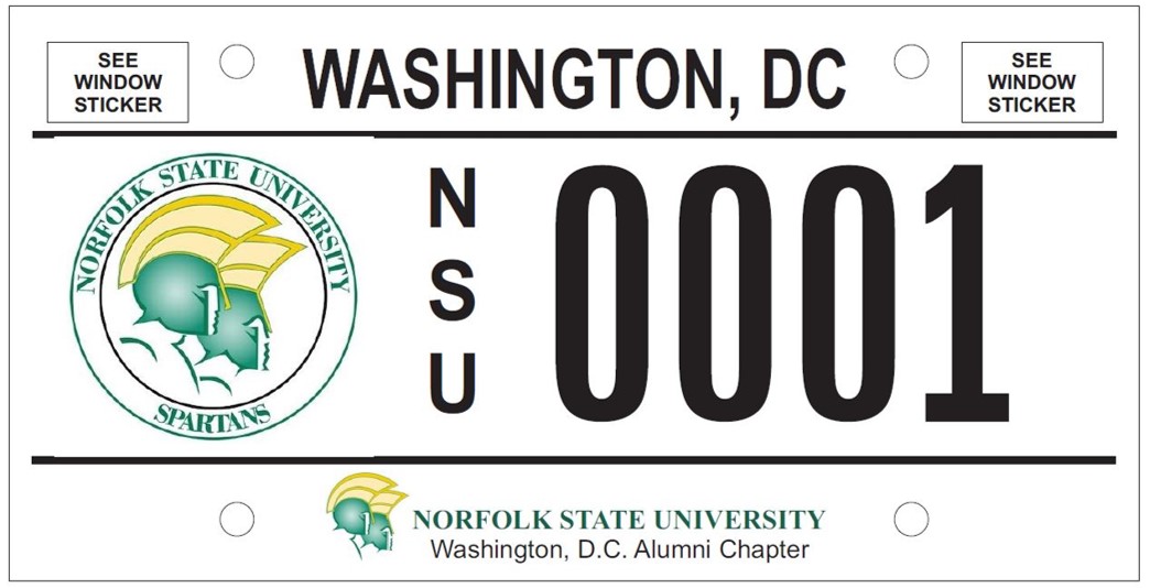 DC DMV Tag Norfolk State University